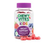 Chewy Vites Kids Night Support Gummies with Magnesium, 60 Count | Vitamin B6 & B12, Chamomile & Lemon Balm, Kids Night Time Gummies, Age 3+, Vegan, Berry Flavour, 2 Month Supply