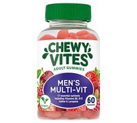 Chewy Vites Men Multivitamin Advance, 60 Multivitamin Gummies, 17 Essential Nutrients for Men with Vitamins B6, B12, Iodine & Lycopene, 1 Month Supply, Real Fruit Juice, Vegan, Berries Flavour