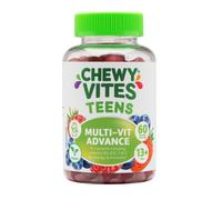 Chewy Vites Teens Multi-VIT Advance, 60 Vitamin Gummies, Teen Vitamins Gummies with 15 Essential Nutrients, 2 Months Supply, Real Fruit Juice, Vegan, Berry Flavour, for Energy and Immunity