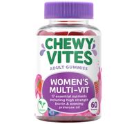 Chewy Vites Women's Multivitamin Gummies with Biotin, 60 Count | 17 Essential Nutrients, High Strength Biotin, Evening Primrose Oil, Vegan, Berry Flavour, 1 Month Supply, Packaging May Vary