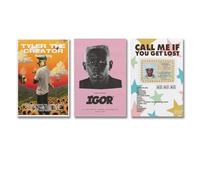 CHEWYZ 3 PCS Tyler Poster The Creator Call Me If You Get Lost Music Album Poster Wall Art Canvas Posters Room Decorative Aesthetic Poster Print Decor Posters 16x24inch(40x60cm)-3pcs Style