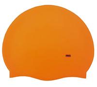 CHEX Branded Stretchy Silicone Unisex Women Men One Piece Swimming Hat Swim Cap Plain Fluo Dark Pastel Colours One Size Adults 8+ Years Easy Pull On Swim Hat (Neon Orange)