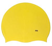 CHEX Branded Stretchy Silicone Unisex Women Men One Piece Swimming Hat Swim Cap Plain Fluo Dark Pastel Colours One Size Adults 8+ Years Easy Pull On Swim Hat (Yellow)