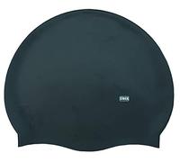 CHEX Branded Stretchy Silicone Unisex Women Men One Piece Swimming Hat Swim Cap Plain Fluo Dark Pastel Colours One Size Adults 8+ Years Easy Pull On Swim Hat (Black)