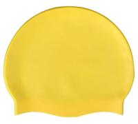 CHEX Stretchy Silicone Unisex Women Men One Piece Swimming Hat Swim Cap Plain Unbranded Fluo Dark Pastel Colours One Size Adults 8+ Years Easy Pull On Swim Hat (Yellow)