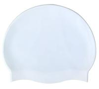 CHEX Stretchy Silicone Unisex Women Men One Piece Swimming Hat Swim Cap Plain Unbranded Fluo Dark Pastel Colours One Size Adults 8+ Years Easy Pull On Swim Hat (White)