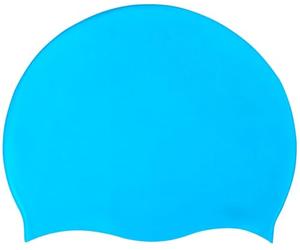 CHEX Stretchy Silicone Unisex Women Men One Piece Swimming Hat Swim Cap Plain Unbranded Fluo Dark Pastel Colours One Size Adults 8+ Years Easy Pull On Swim Hat (Turquoise Blue)