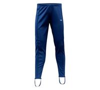 CHEX Sydney Unisex Mens Ladies Classic Four Way Stretch Polyester Pull On Elasticated Running Training Leggings Pants with Stirrups and Tie Cord Waist (Navy/Sky, 2XL)