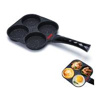 CHEXAOM 4-in-1 Pancake Maker & Crepe Pan Aluminium Pan with Non-Stick Coating, Easy to Clean, Ideal for Family Breakfast, Camping & Creative Cooking Enthusiasts