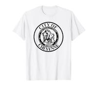 Cheyenne Wyoming City Seal Flag (Black) T-Shirt