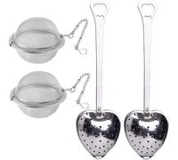 CHEYLIZI 4 Pack Tea Infuser Stainless Steel Mesh Tea Ball for Loose Leaf Tea and Mulling Spices