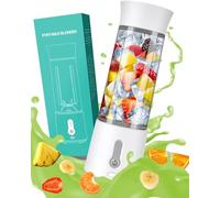 CHEYLIZI Portable Smoothie Blender, USB Rechargeable Mini Shakes Blender, 500ml BPA Free Traveling Fruit Veggie Baby Food Juicer Cup, 6 Blades Electric Blender for Travel Kitchen Gym