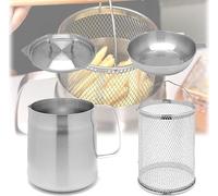 CHEYLIZI Stainless Steel Oil Filter Pot,304 Stainless Steel Large Capacity Versatile Oil Filter Vessel, Heavy Duty Stainless Steel Bacon Grease Container,Multi-Functional Oil Filter Tank (Size : 2L)