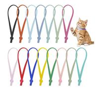 Cheynn 60 Pieces Puppy Collars, 15 Colors Puppy Collar, Adjustable Pet Collar, Adjustable Buckle Pet Collar, Soft Collar for Small Dogs