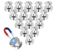 Cheynn Pack of 15 Pin Backs with Magnetic, 11 cm Large Strong Magnets Clasps Pins Clips Silver Magnetic Pin Holders Metal Pin Locks Replacement for Fridge Whiteboard Magnetic Board