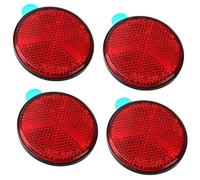 Cheynn Pack of 4 Round Cat Eyes Red, Self-Adhesive Rear Reflectors, 6 cm Reflectors, Small Reflector, Motorcycle, Rear, Cat's Eye, Bicycle, Children, Safety Reflective for Car Trailer, Tractor