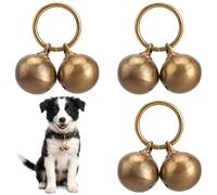 Cheynn Pack of 6 Loud Dog Bells, Brass Bell for Dog Collar, Vintage Bells, Cats, Dogs, Tracking Bell, Cat Bell, Pet Collar, Pendant for Pet, Training, Home Door Decoration