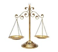 Chez JuJu Antique Vintage Libra Jewelry Tower | Fairness Balance Scale | Lawyer Office Décor | Law Art Vintage Style Sculpture | Unique Gift Ideas for Attorney Law Student Judge Retirement | Bronze