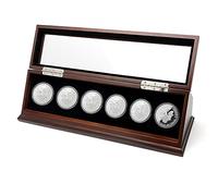Chez Monett Challenge Coin Display Case 1.5-1.75 Inch 38-44.5 mm Coin Holder 1 Slot (Walnut, 6 Slots)