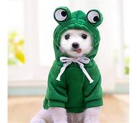 ChezAbbey Dog Hoodies Pet Frog Clothes Outfit Cat Warm Winter Sweater Coat Pullover Clothing Doggie Hooded Sweatshirts Puppy Apparel Cold Weather Costume for Chihuahua Small Medium Dogs XS