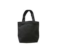 Chezi Plain Thick Canvas Mini Tote Bag DIY 9x8x4", Black, S