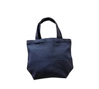 Chezi Plain Thick Canvas Mini Tote Bag DIY 9x8x4", Dark Blue, S