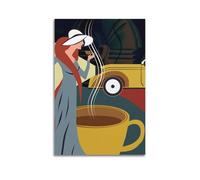 CHEZLIEND Francais Classic Coffee Art PosterCreativity Into Simple Design Canvas Painting Animation Film Canvas Poster Youth Decorative Home Aesthetics Poster12x18inch(30x45cm) Unframe-style-7