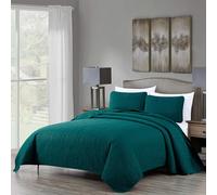 Chezmoi Collection Austin 3-Piece Bedspread Set, Microfiber, Teal, King