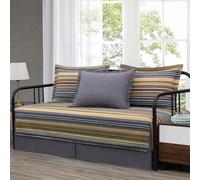 Chezmoi Collection Avery Color Quilt Set, Cotton, Multi, Green, Daybed