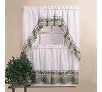 CHF & You Cottage Ivy Country Curtain Tier And Swag Set, Multi, 56-Inch X 36-Inch