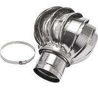 CHFYIJYHM Stainless Steel Rotating Chimney Cowl Cap Spinner Anti-Downdraught Fits for Standard Chimney Pots Chimney Pot Cap,150mm Chimney(200mm)