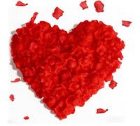 CHGANG 1200 Pieces Silk Rose Petals, Artificial Red Rose Flowers No-Taste Fade Emulation Rose Petals, Marry Me Decorations, Fake Petals, Romantic Bedroom Decorations