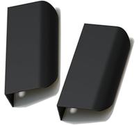 CHGAUOPN 2 Packs Concealed Kitchen Cupboard Handles,Hidden Drawer Pulls,Finger Edge Pull Aluminum Alloy Cabinet Invisible Furniture Profile(Black,120mm)