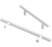 CHGAUOPN 2 Packs Drawer Pulls Aluminum Alloy Cabinet T-Shape Profile Hidden Door Levers Kitchen Cupboard Knob for Wardrobe,Dresser,Bathroom,Cabinet Hardware(Bright White,Hole Pitch 352mm)