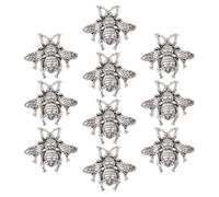 CHGCRAFT 10 Pcs Honeybee Brooch Pin Alloy Vintage Bee Brooch Pins Coat Suit Shirt Collar Accessories Lapel Pins for Backpacks Clothes Jackets Hats, Antique Silver