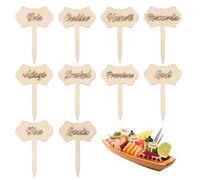 CHGCRAFT 10 Pcs Wooden Cake Labels Wood Cupcake Toppers Blank Food Tags Cheese Markers for Birthday Wedding Party Decoration