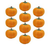 CHGCRAFT 10 Pcs Wool Felt Pumpkin 1.7 Inch Mini Fall Handmade Wool Felt Pumpkins for Crafts Autumn Thanksgiving Halloween Party Favors Farmhouse Decor, Orange Yellow