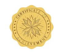 CHGCRAFT 100pcs Achievement and Stars Embossed Gold Foil Certificate Seals Self Adhesive Embossed Stickers Embossed Gold Stickers for Envelopes Diplomas