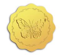 CHGCRAFT 100pcs Butterfly Embossed Gold Foil Certificate Seals Self Adhesive Embossed Stickers Embossed Gold Stickers for Envelopes Diplomas