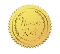 CHGCRAFT 100pcs Honor Roll Gold Foil Certificate Seals Embossed Certificate Stickers Adhesive Gold Seals Medal Decoration Labels for Graduation Ceremony Envelopes