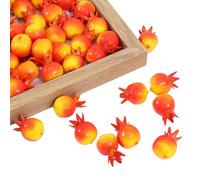 CHGCRAFT 100pcs Mini Artificial Pomegranate Realistic Lifelike Artificial Simulation Pomegranate Ornament for House Home Kitchen Table Decoration, 1.1x0.7inch
