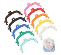 CHGCRAFT 10pcs 10 Colors Plastic Coin Purse Handle Candy Color Plastic Purse Handle Frame for Bag Making Arc Accessories Sewing Craft, Mixed Color, 2×3.8×0.5inch