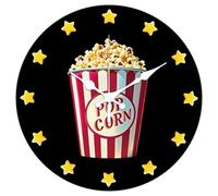 CHGCRAFT 12 Inch Popcorn Stars Pattern Round Decorative Wall Clock Battery Operated Silent Non Ticking, for Home Office Living Room Bedroom Kitchen Home Decor