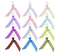 CHGCRAFT 12 Pcs 12 Color Bow Bookmark with Silver Carbon Steel Paper Clips Ribbon Bookmarks Planner Clip Note Clips Book Markers for Teachers Student Bookworm Gift