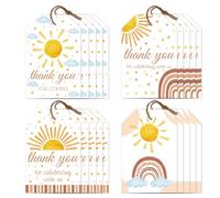 CHGCRAFT 120 Pcs Gift Tags Sun Rainbow Thank You Present Tags with String 3x2in Paper Tags Present Labels for Decoration Birthday Wedding Bridal Shower Graduation