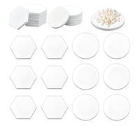 CHGCRAFT 12Pcs 2Styles Coral Frag Plate Base Porcelain Coralline Coral Frag Bases Flat Round Hexagon Coral Frag Tiles for Most Aquarium Coral Fragments, White, 2.4/1.7Inch