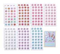CHGCRAFT 14 Sheets 7 Colors Gem Stickers Flower Diamond Sticker Sparkling Flower Gemstone Stickers Acrylic Diamond Sticker for Craft Supplies Decorative