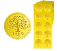 CHGCRAFT 150PCS Tree of Life Gold Foil Envelope Seal Stickers Gold Embossed Stickers Self Adhesive Sealing Stickers Medal Decoration Stickers Certification Graduation Corporate Notary Seals Envelope