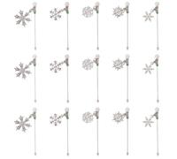 CHGCRAFT 15Pcs Snowflake Pearlized Head Straight Pins 5 Styles Sewing Pins Dressmaker Pins Decorative Flat Head Pins for Crafts, Handmade Sewing Projects, and Clothing Design with a Plug