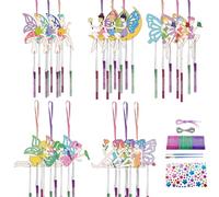 CHGCRAFT 15Set Fairy Painting Wooden Wind Chime Fairy Wind Chime Kit Wooden Arts and Crafts for DIY Paint Art Activity for Party Decoration Birthday Gifts